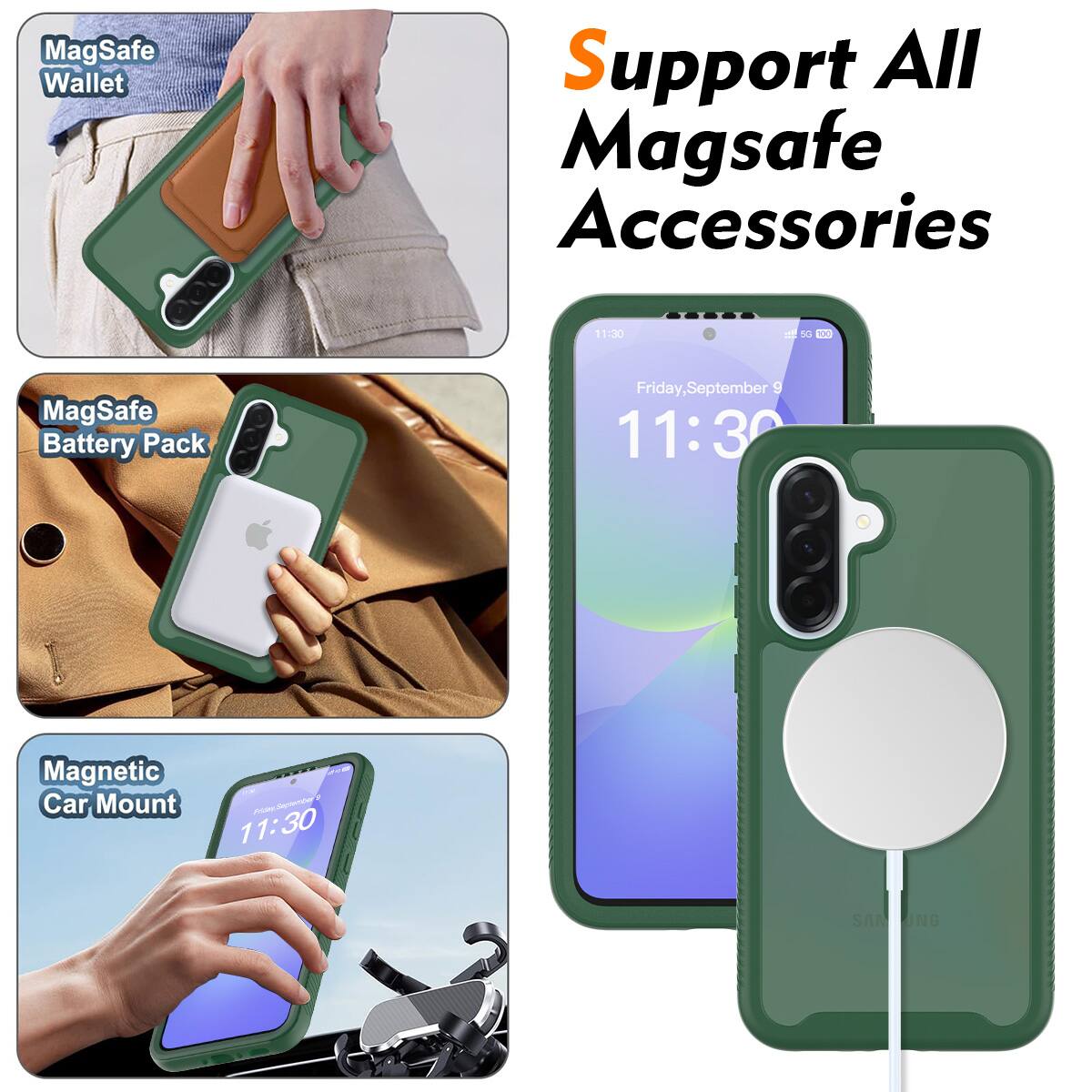 MagSafe Wallet  
Support All MagSafe Accessories  
MagSafe Battery Pack  
Magnetic Car Mount  

Friday, September 9  
11:30