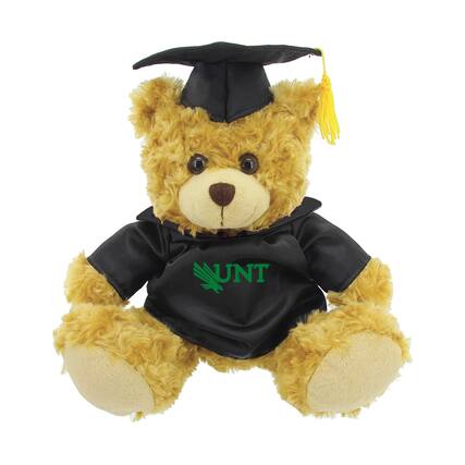 Front. Jardine - North Texas Mean Green 12'' Graduation Plush Bear - Oatmeal.