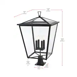 Elegant Lighting - Oxford 7 inch Outdoor Pendant - Black