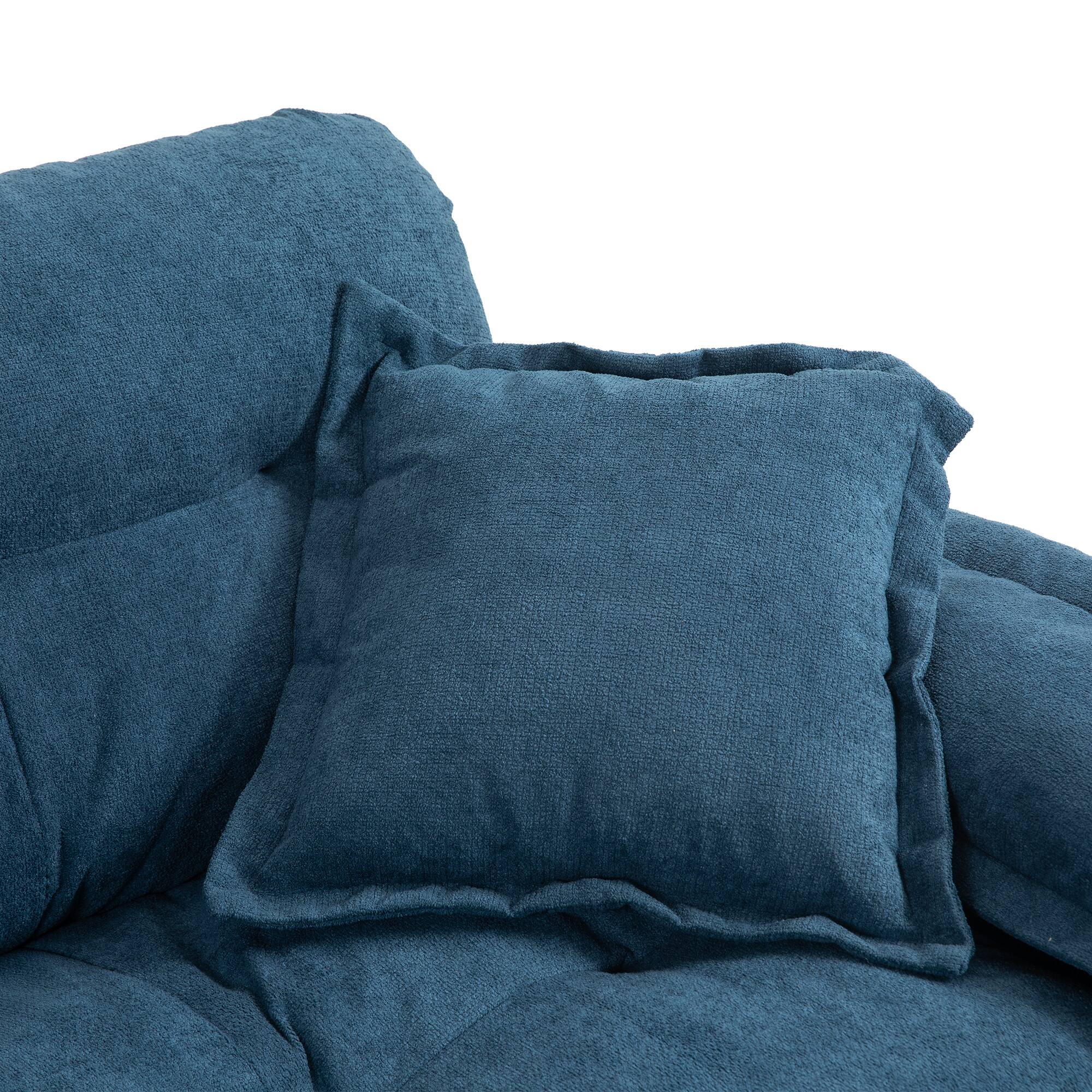 Alt View 7. Tiramisubest - 84"Chenille Sofa,Loveseat Deep Seat Sofa Couch with Pillows & Memory Foam for Living Room,Apartment,Office Lounge-Blue - Blue.