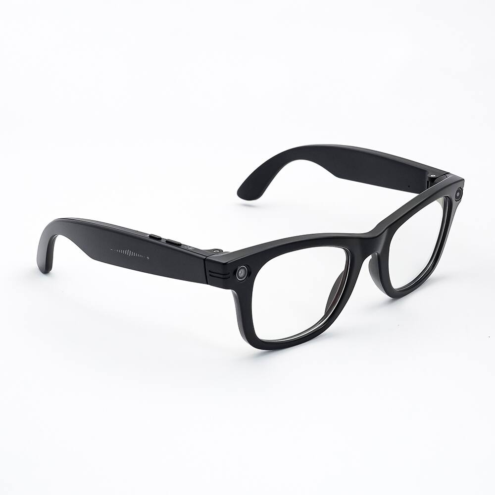 Alt View 1. Loheer - Loheer Smart Glasses with AI Camera & Voice Control, Photo/Video Recording, Object Recognition, UV Protection - Black.