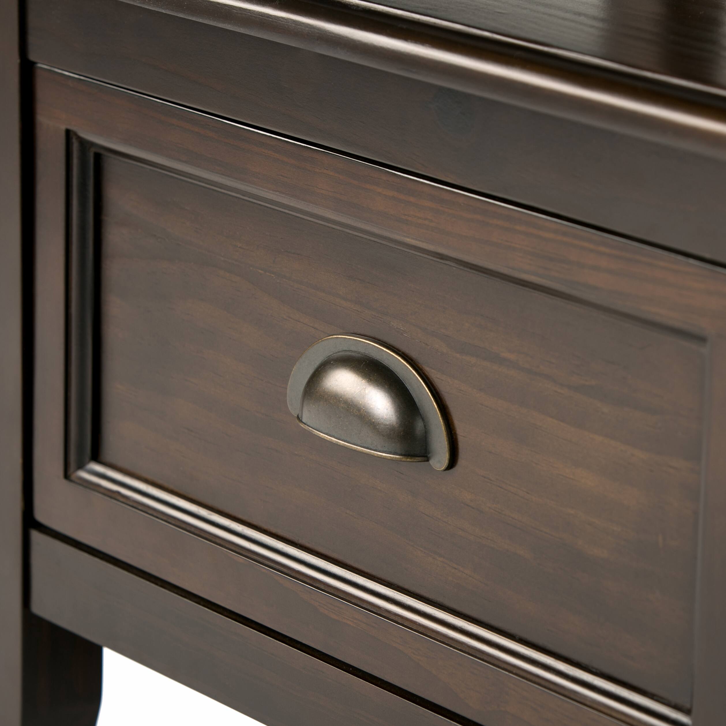 Alt View 18. Simpli Home - Burlington solid wood 42 inch Wide Transitional Entryway Storage Bench with Drawers - Mahogany Brown.