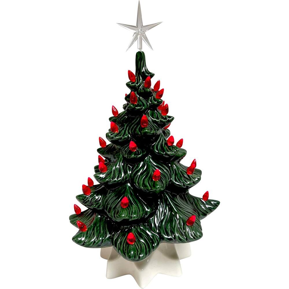 Left. Schertz - Medium Twist Ceramic Christmas Tree Light Ornaments - multicolored.