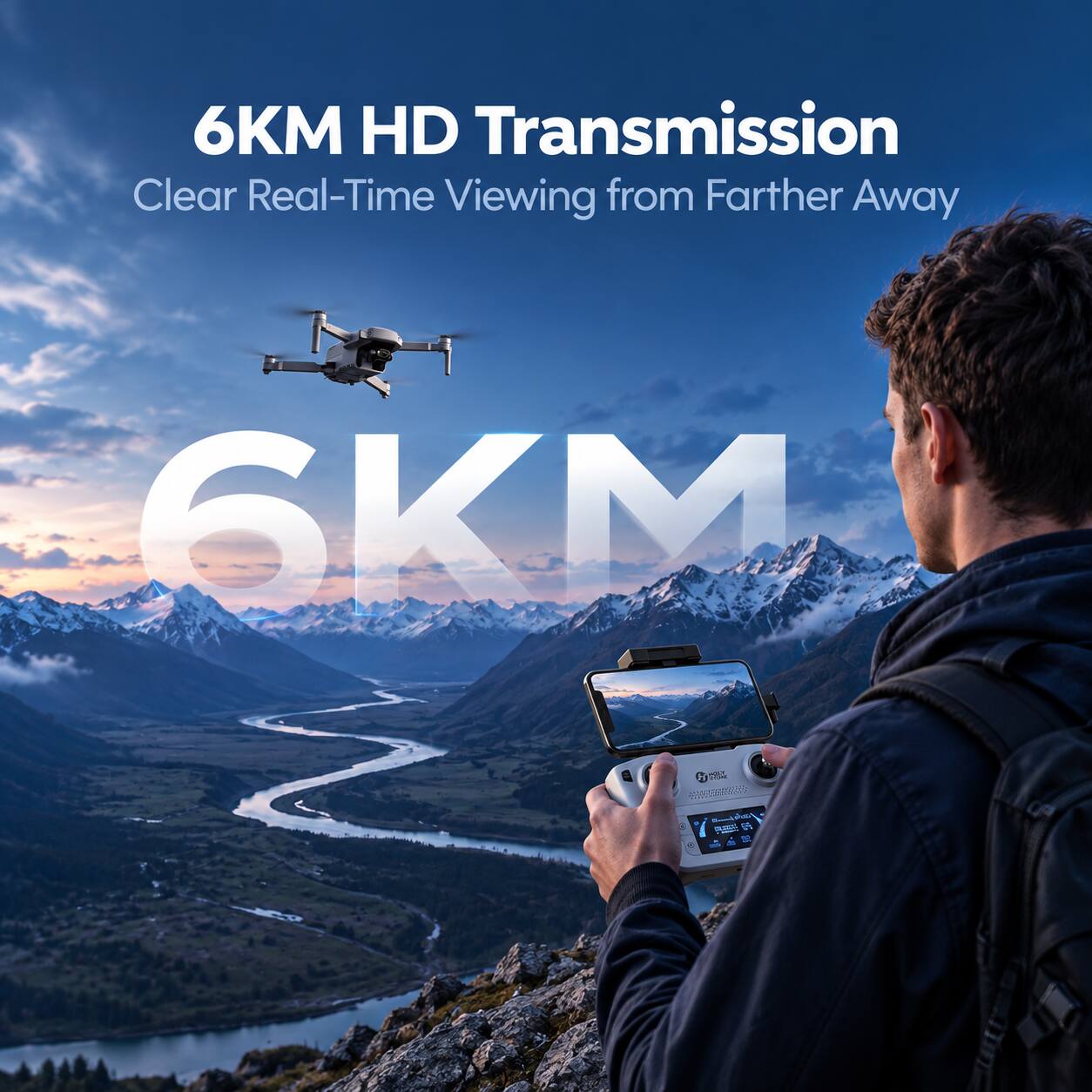 6KM HD Transmission  
Clear Real-Time Viewing from Farther Away