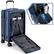 Alt View 21. Costway - 20" Carry-on Luggage PC Hardside Suitcase TSA Lock with Front Pocket & USB Port - Navy.