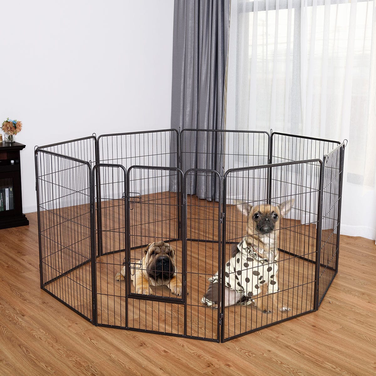 Gymax - 40'' 8 Metal Panel Heavy Duty Pet Playpen Dog Exercise Pen Cat Fence Safety Gate price history on PriceWatchPro