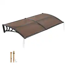 Front. VEVOR - Awnings for Door Entrance, 38 x 78 in, Exterior Front Door Window Awnings with Drainage & Metal Bracket - Brown,Black.