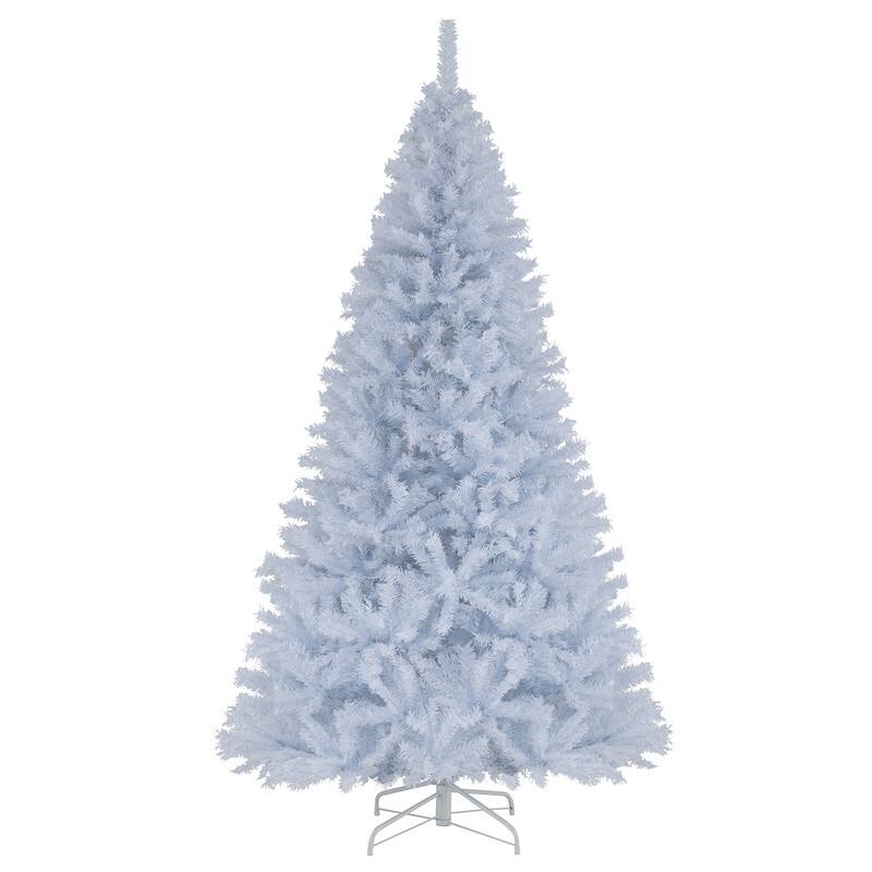 Front. WELLFOR - 7ft Pre‑lit Hinged Artificial Christmas Tree with 1346 Branch Tips &400 LED Lights for Home Party Apartment - White.
