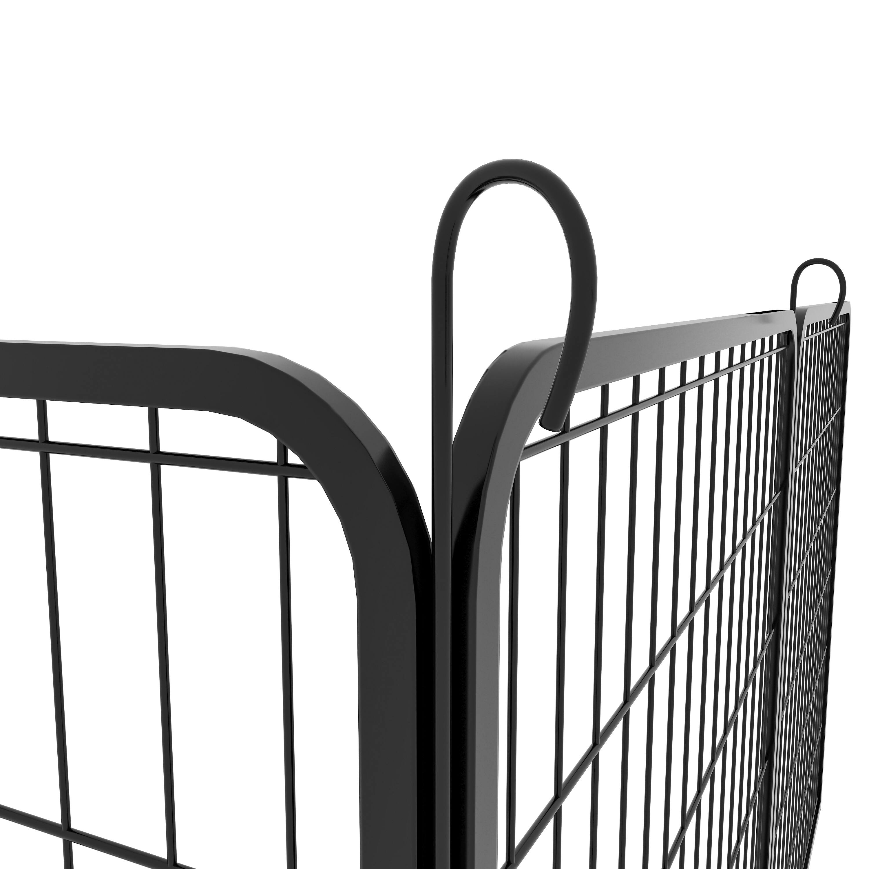 Alt View 1. Dexmalle - Dexmalle-39.37"H Dog Fence Pet Exercise Pen for Outdoor-8 Panels with Door,Black.