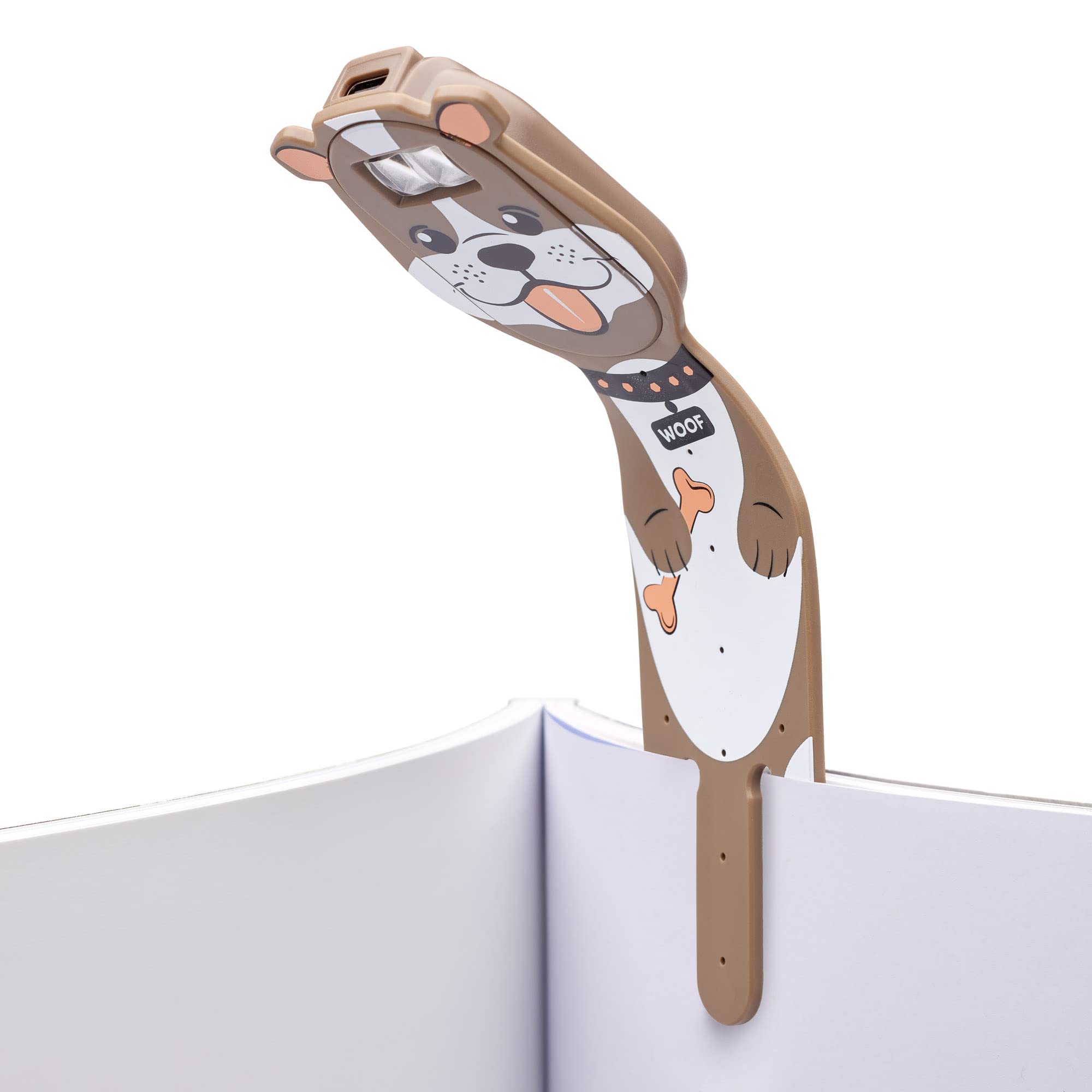 Alt View 5. MAGICAL RUBS - Bookmark Reading Lights Dog 2in1 Clip On Light In Bed Rechargeable Travel Cute 20 Lumen Led - Llama.