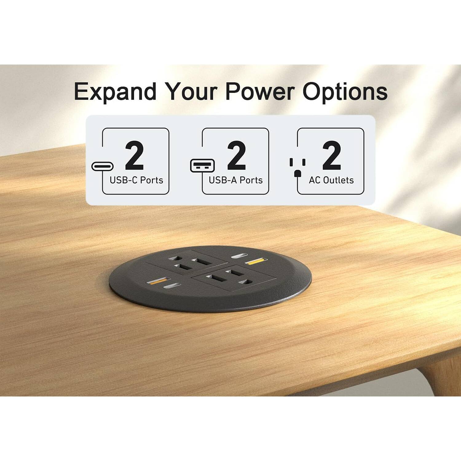 Expand Your Power Options
2 USB-C Ports
2 USB-A Ports
2 AC Outlets