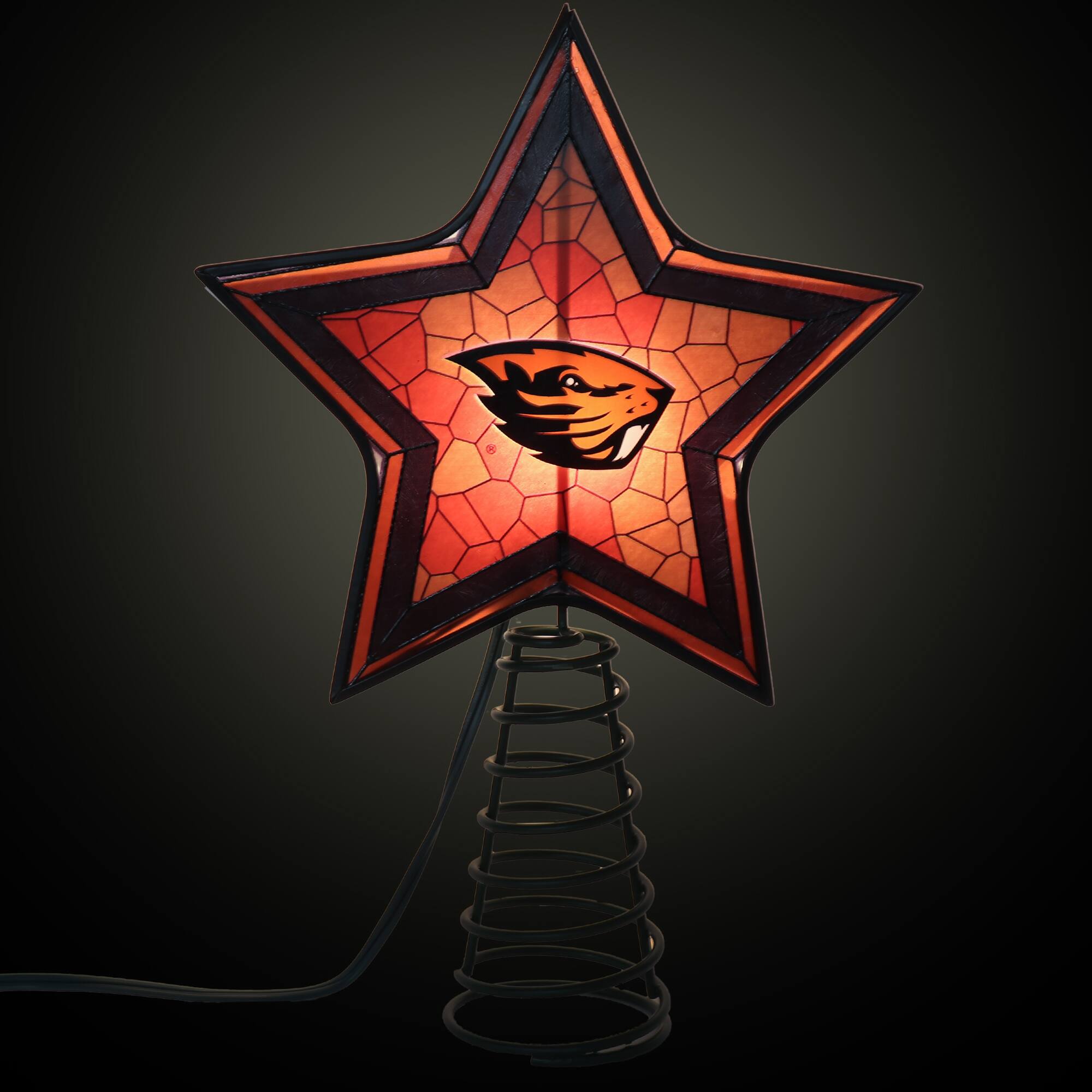 Alt View 1. The Memory Company - Oregon State Beavers Mosaic Tree Topper - Multicolor.