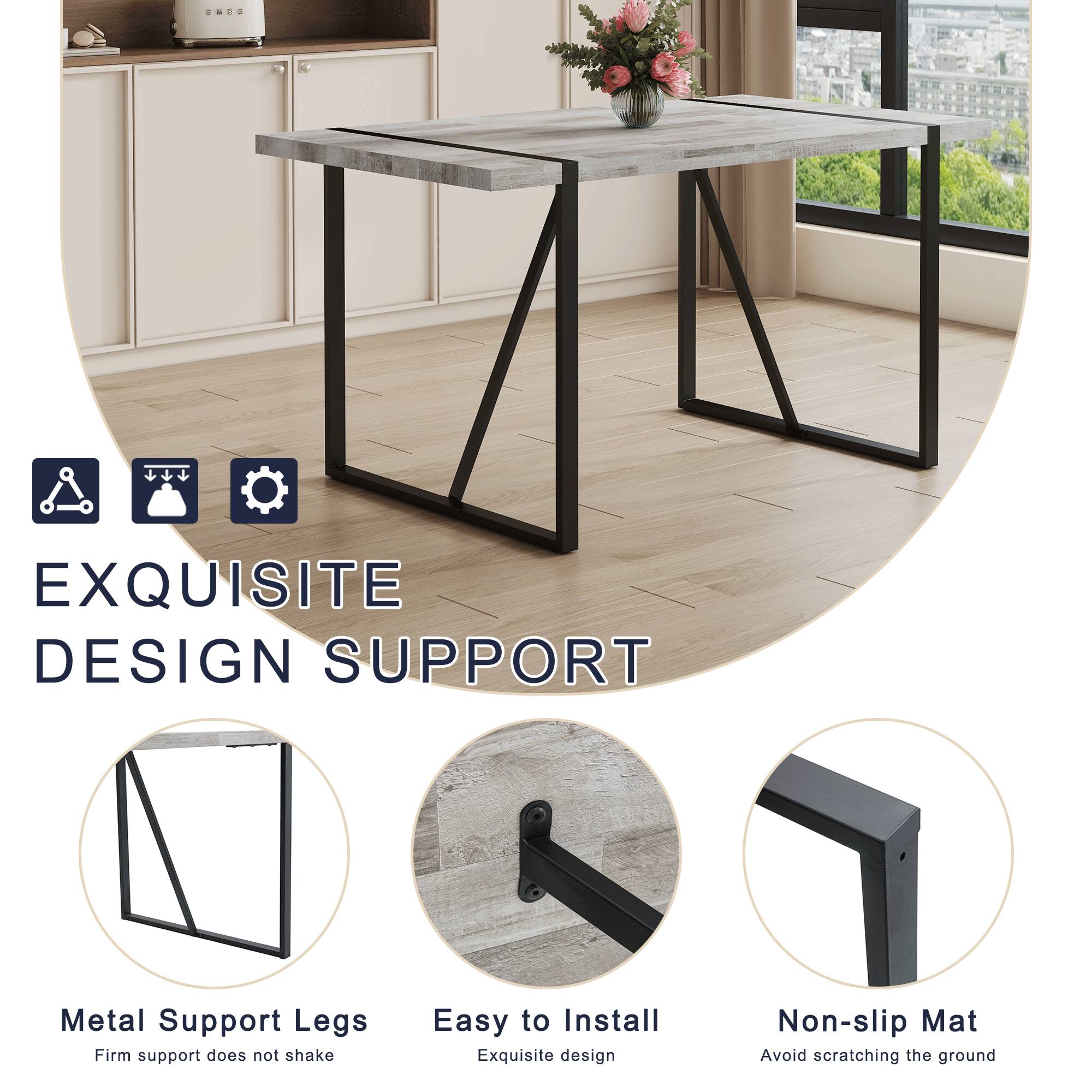 EXQUISITE DESIGN SUPPORT

Metal Support Legs  
Firm support does not shake

Easy to Install  
Exquisite design

Non-slip Mat  
Avoid scratching the ground