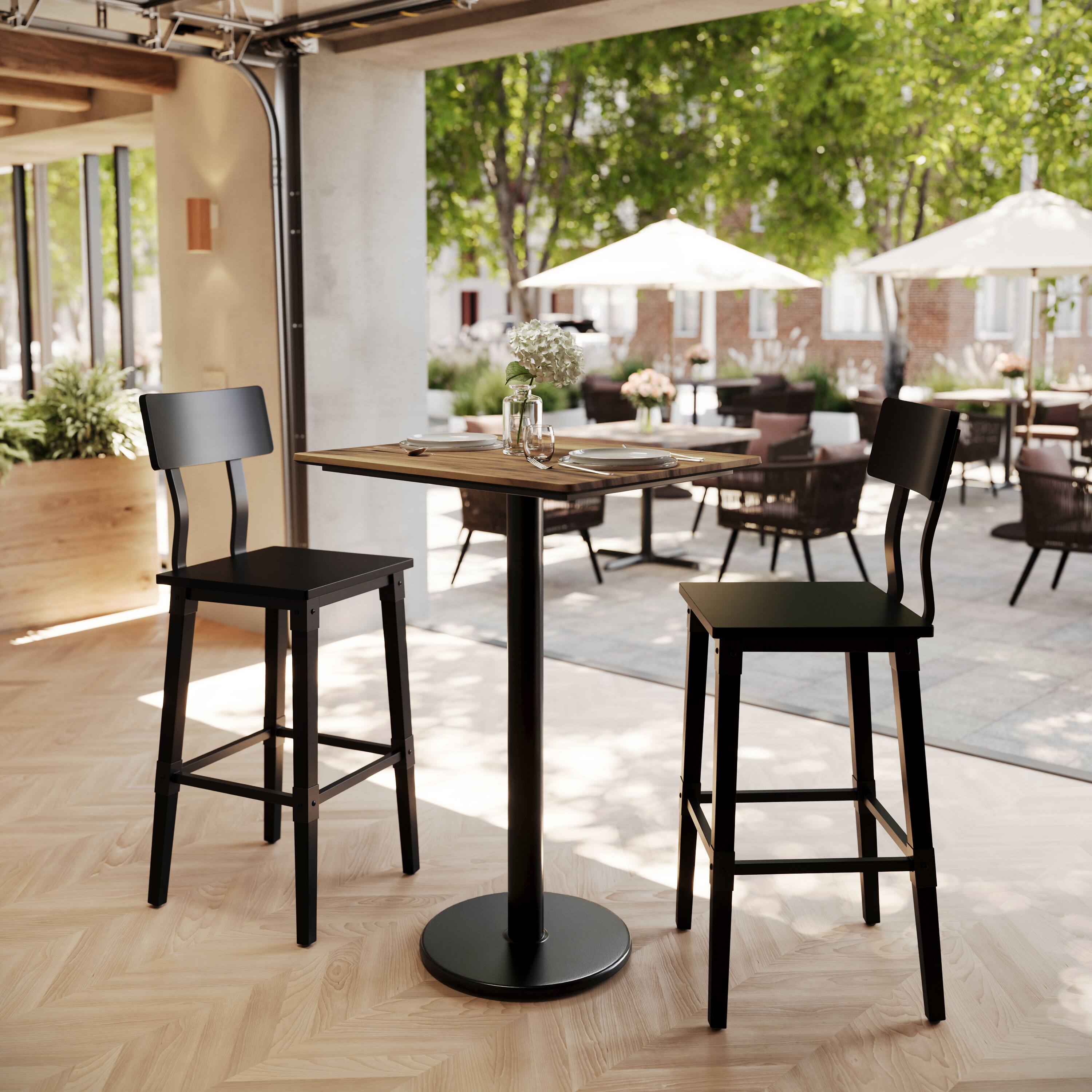 Alt View 1. Emma + Oliver - PureShield Tabletop with Seam-Free Surface Innovation and Bar Height Base - Natural/Black Base.