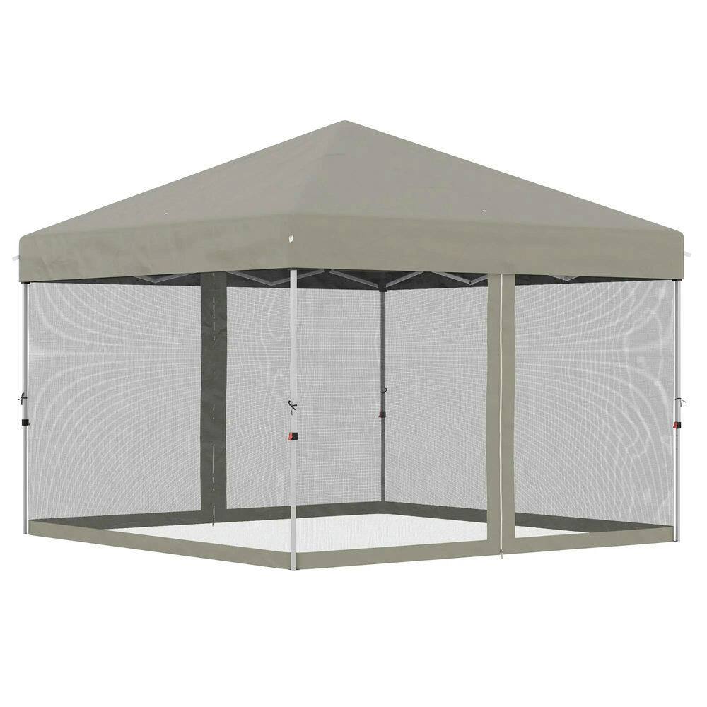 Alt View 7. Spaco - Spaco 10'x10' Pop Up Canopy Tent, Adjustable Height,Wheeled Bag,Screen Room - Beige.