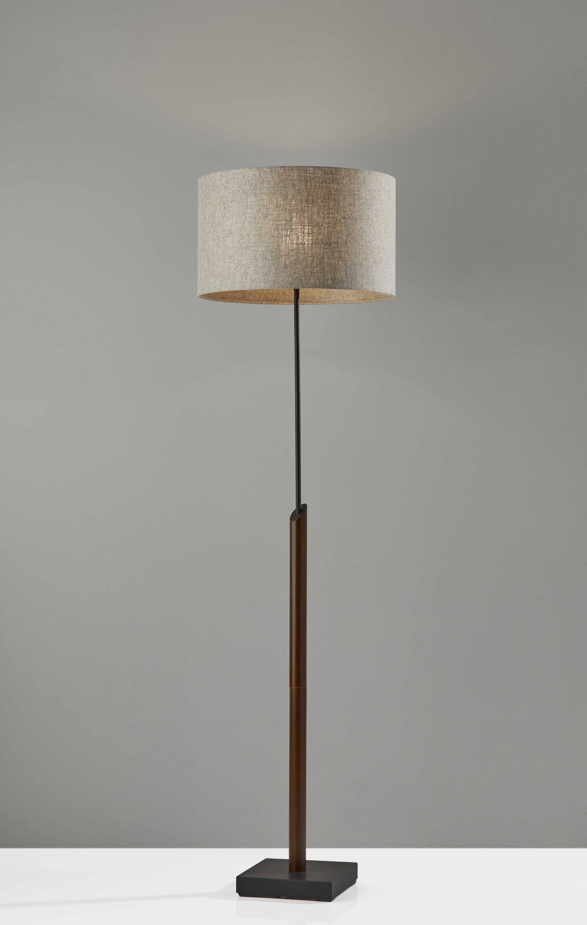Left. Hivvago - Hivvago 63 Inch Beige And Black Floor Lamp With Beige Fabric Drum Shade - Beige, Black.