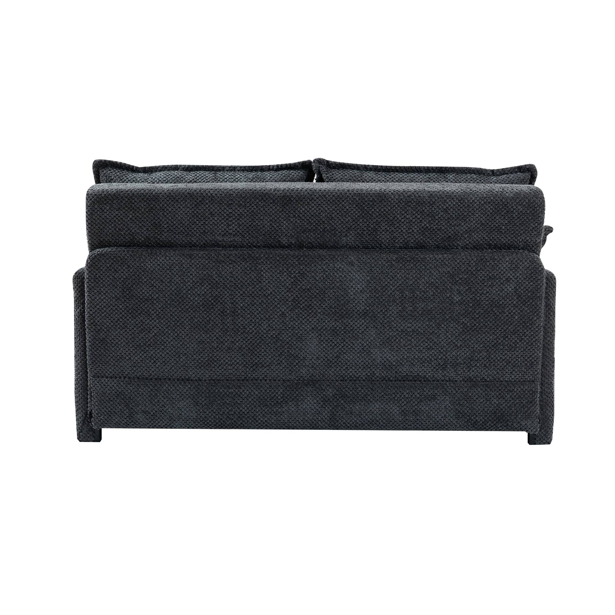 Alt View 4. APRILSOUL - Pull Out Sofa Bed Corduroy Convertible Sleeper Couch Side Storage USB C TYPE Ports Living Room Bedroom Apartment - Grey.