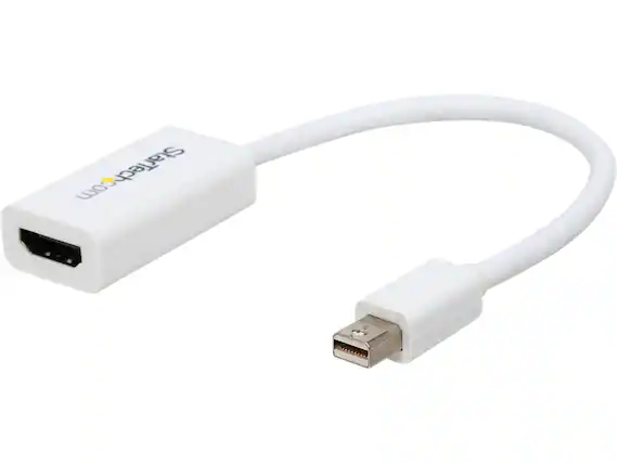 Front. StarTech.com - StarTech MDP2HD4KSW Mini DP to HDMI 4K Converter - mDP 1.2 to HDMI Adapter for MacBook - 4K @ 30Hz - White.