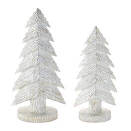 BreeBe - Christmas Tabletop Trees (Set of 2) - White