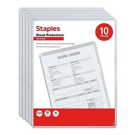 Staples - Plastic Sleeve, 8.5" x 11", 10/Pack - Clear