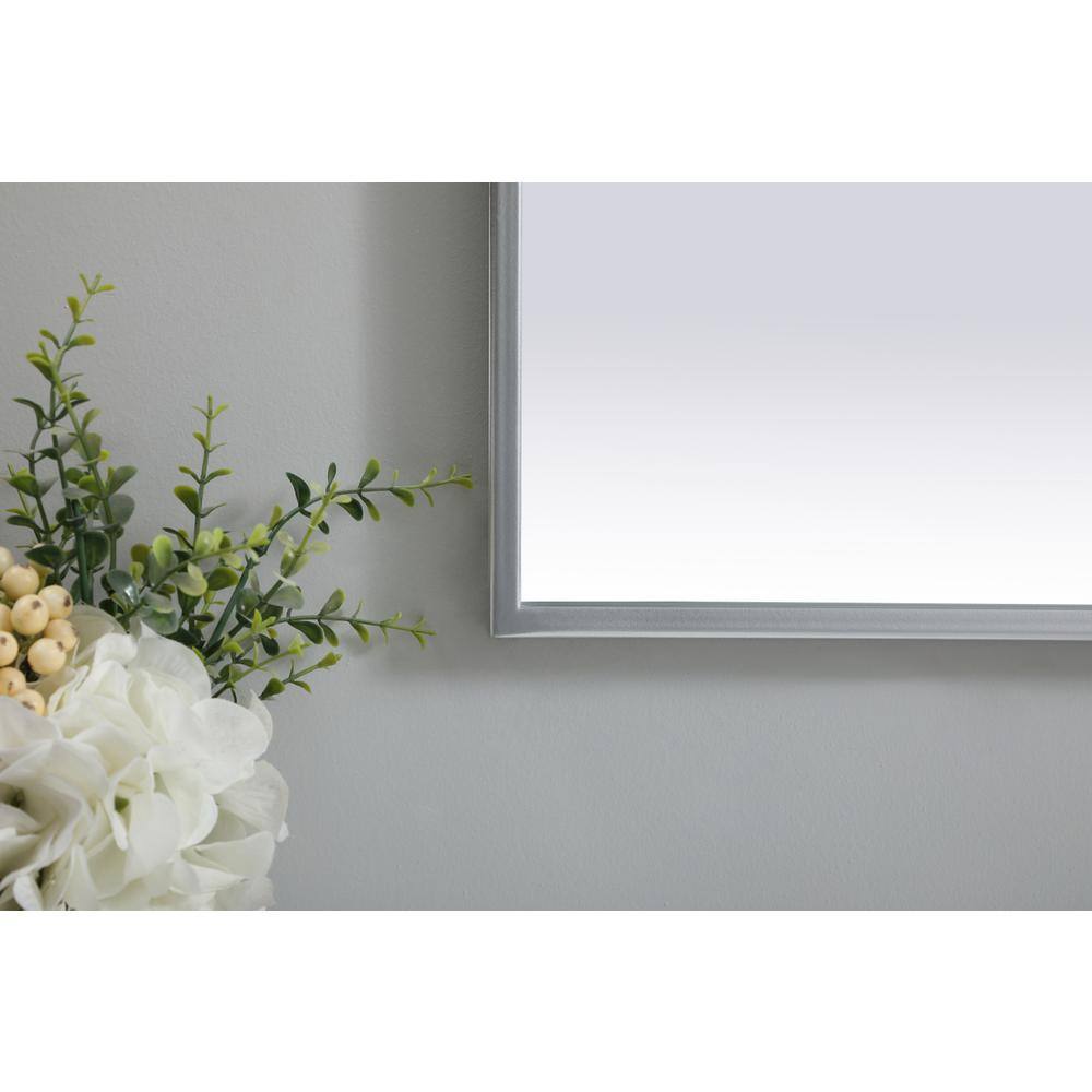 Alt View 1. Elegant Decor - Metal Frame Arch Mirror 27x30 Inch in Silver - Silver.