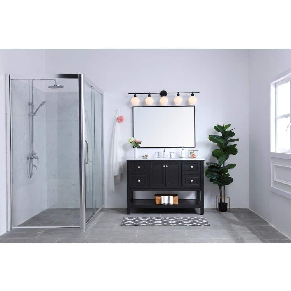 Living District - Gene 5 light Wall sconce - Black And Frosted White Glass price history on PriceWatchPro