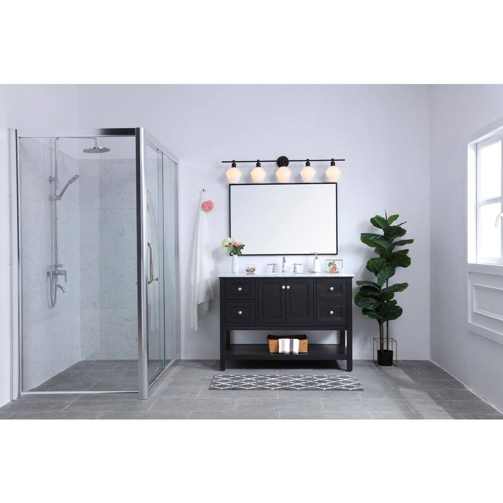Black And Frosted White Glass
