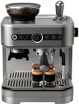 Philips - Barista Brew Semi Automatic Espresso Machine with Milk Frother - Stainless Steel