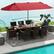 Alt View 1. Costway - 11 PCS Patio Dining Set with 15ft Double-Sided Patio Umbrella (Base Included) - Mix Brown + Wine.