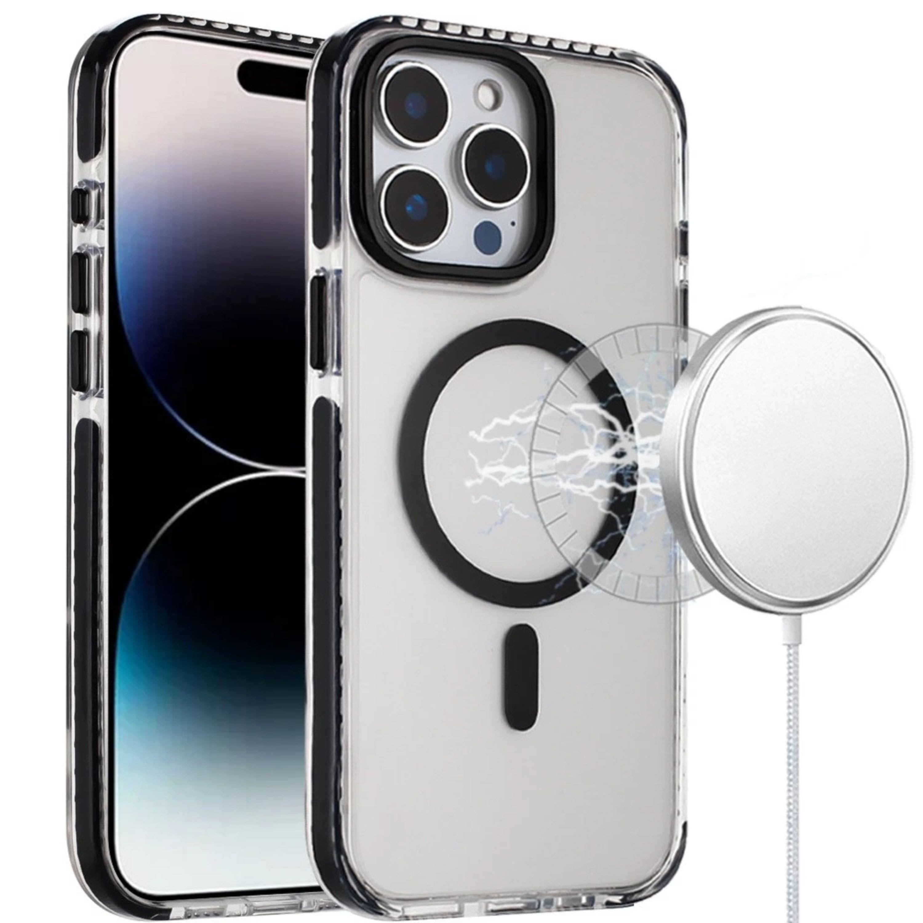 Kitcheniva - Color-Matching Trim With Magnetic Circle For iPhone 14 Pro Max - Black