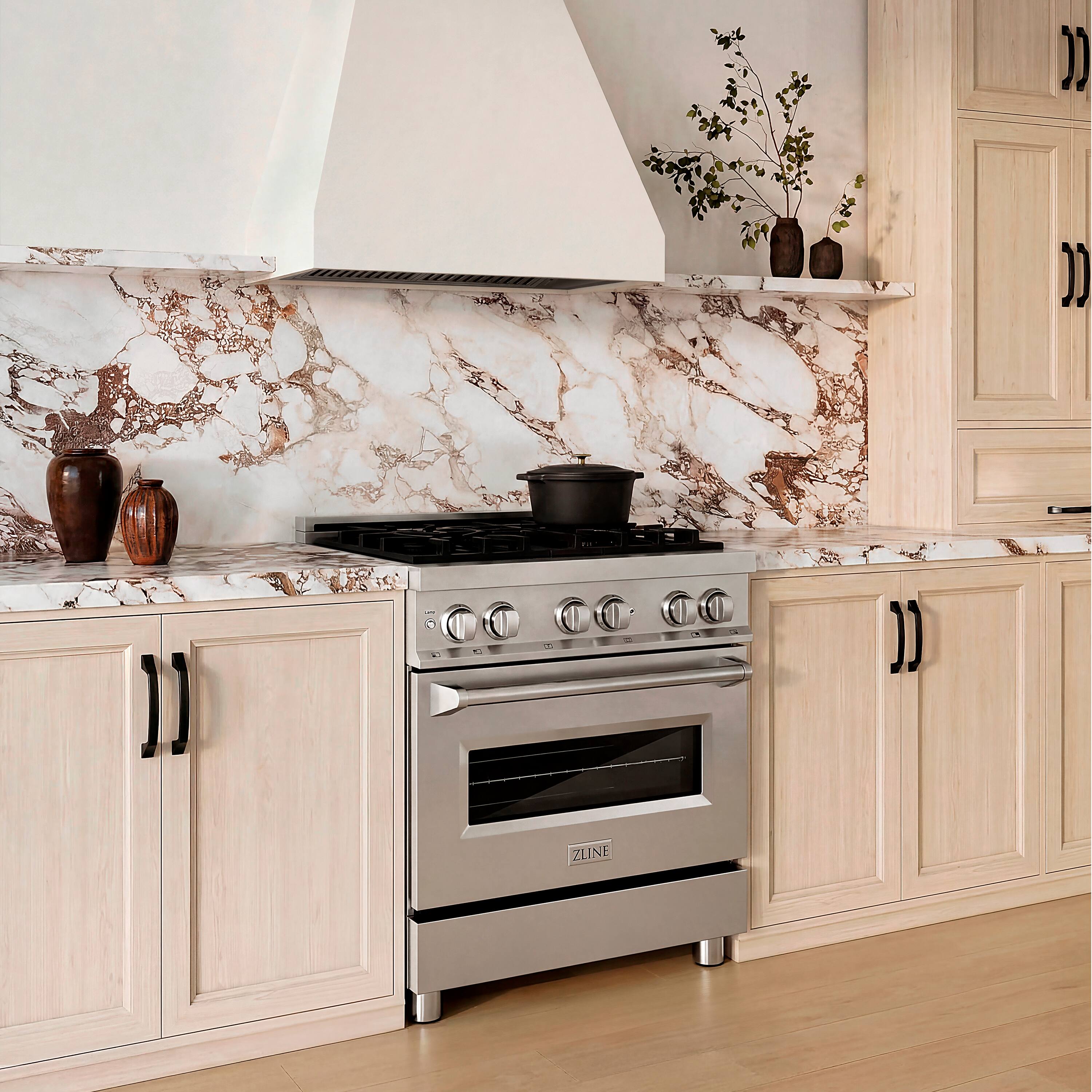 Alt View 3. ZLINE - 30 in. 4.0 cu. ft. Legacy Freestanding Dual Fuel Range with 6 Burners and Electric Convection Oven in Stainless Steel - Stainless steel.