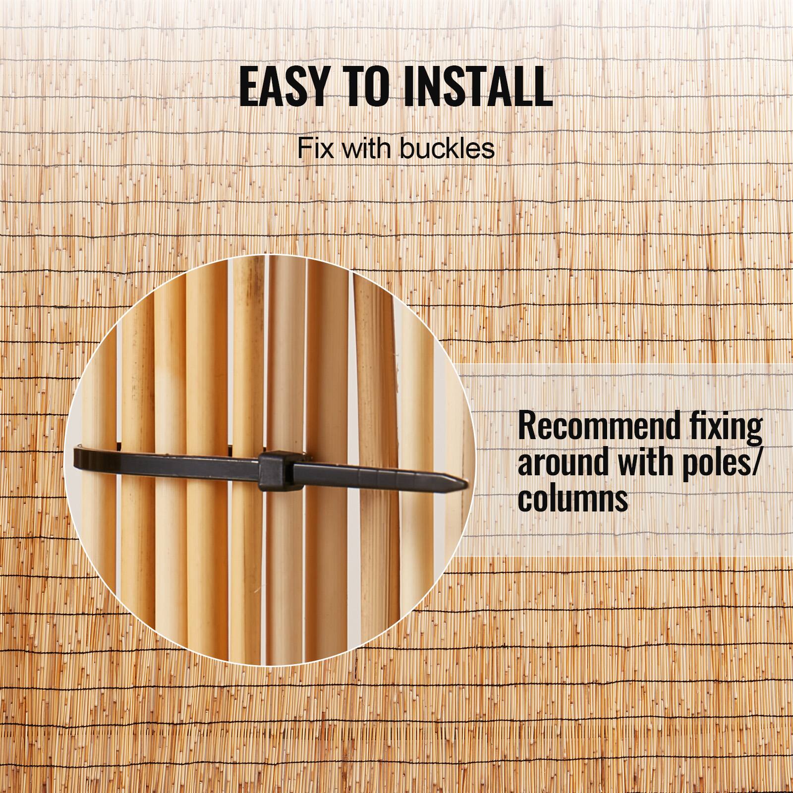 EASY TO INSTALL

Fix with buckles

Recommend fixing around with poles/columns