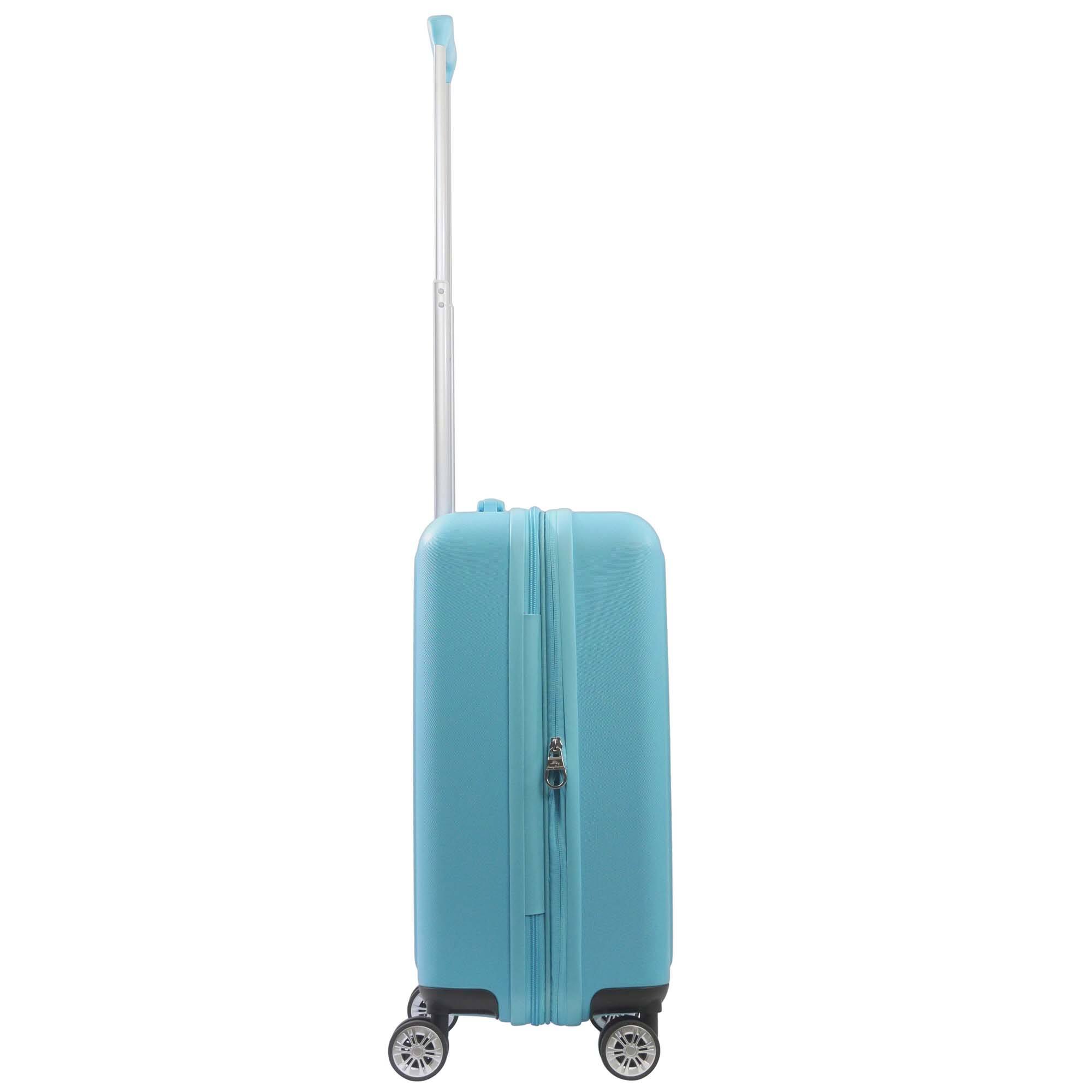 Left. Tommy Bahama - 21.5" Carry-On Hardside Spinner Luggage with 3D Pineapple - Blue.