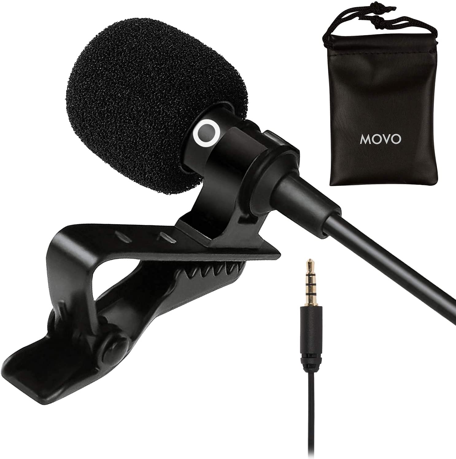 Front. MOVO - Movo PM10 Deluxe Lavalier Lapel Clip-on Omnidirectional Condenser Microphone for Smartphones.