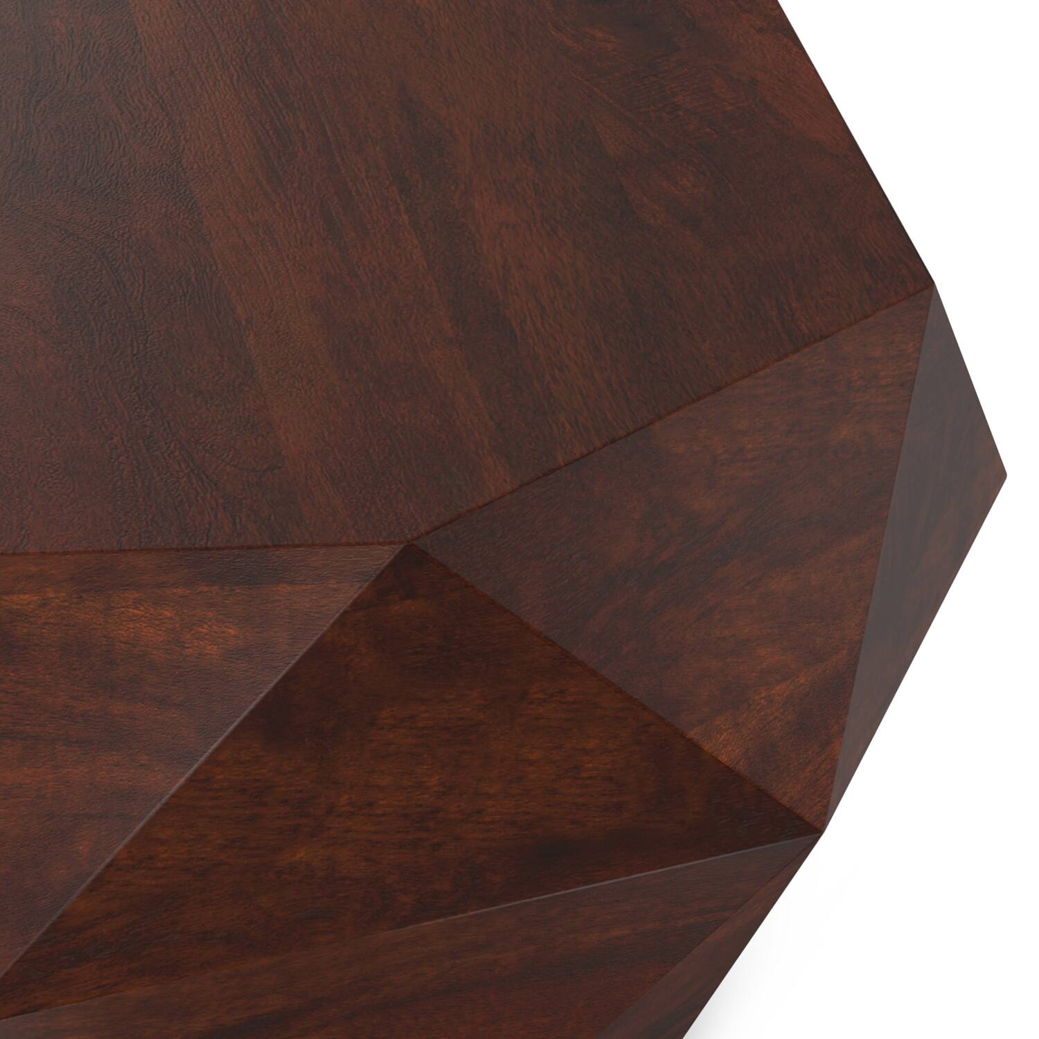 Alt View 6. Simpli Home - Zayn SOLID ACACIA WOOD 35 inch Wide Irregular Contemporary Coffee Table in Walnut Brown, Fully Assembled - Walnut Brown.