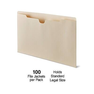 100 File Jackets per Pack  
Holds Standard Legal Size