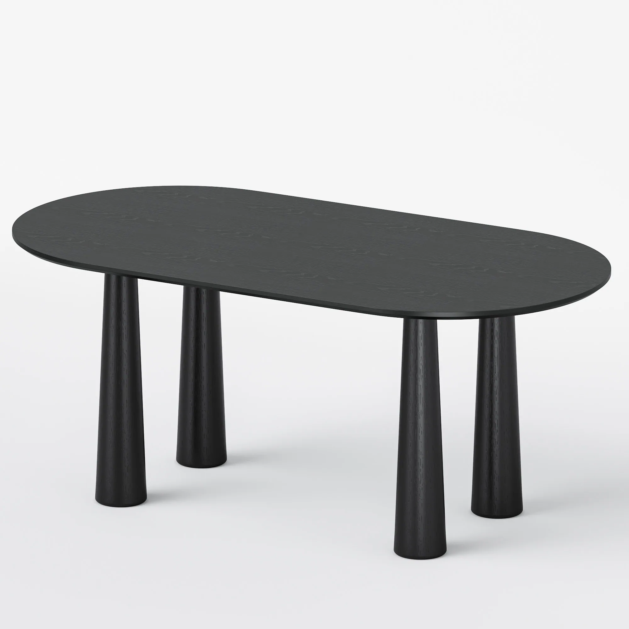 Angle. PexFix - Solid Wood Oval Dining Table | Modern Minimalist for 6, 67-Inch Kitchen Table with 4 Legs - Black.