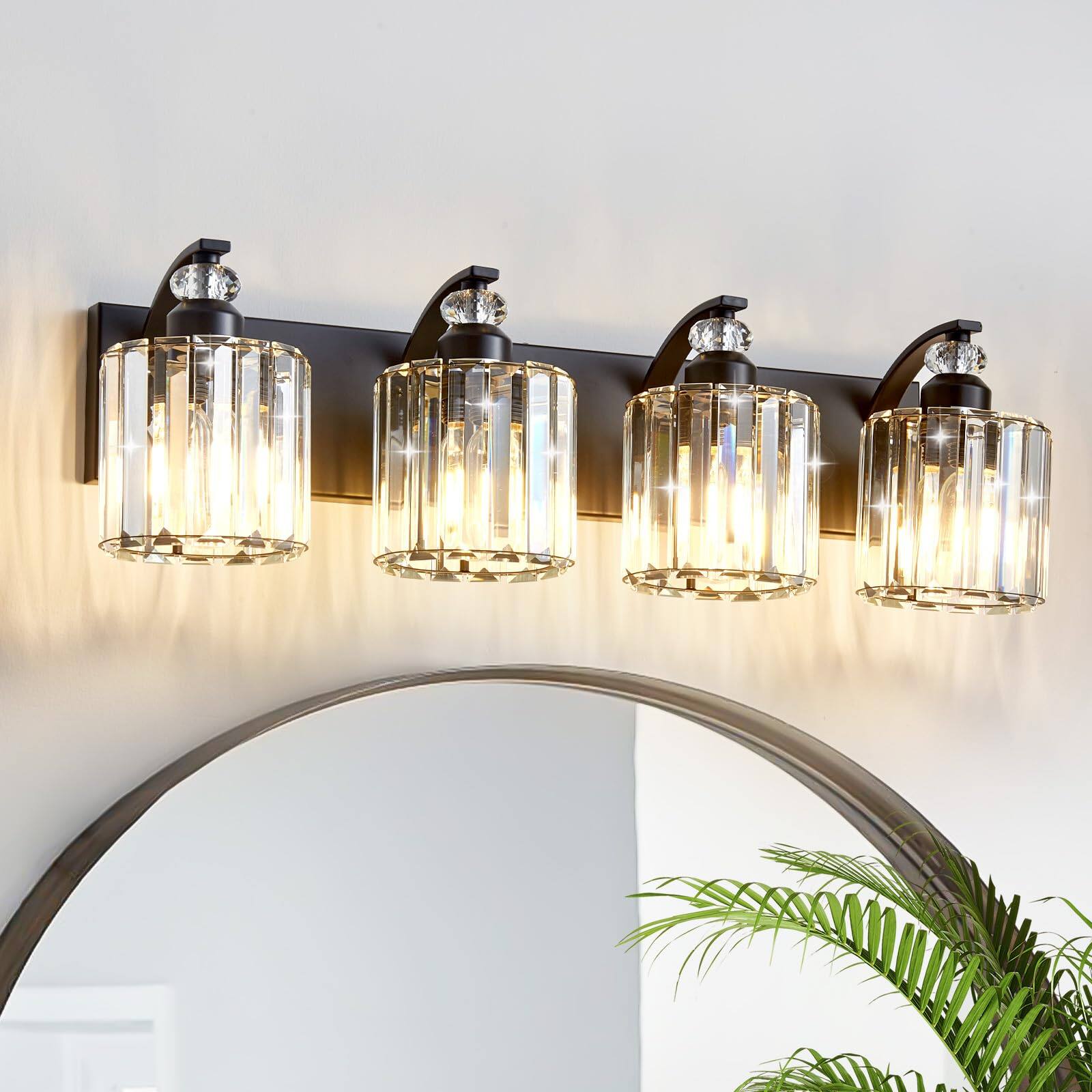 Left. Earthley Blooms - Matte Bathroom Light Fixtures Over Mirror Modern Vanity Lights For Vintage Farmhouse Wall Sconce Lighting W - Black A 3-Lights.
