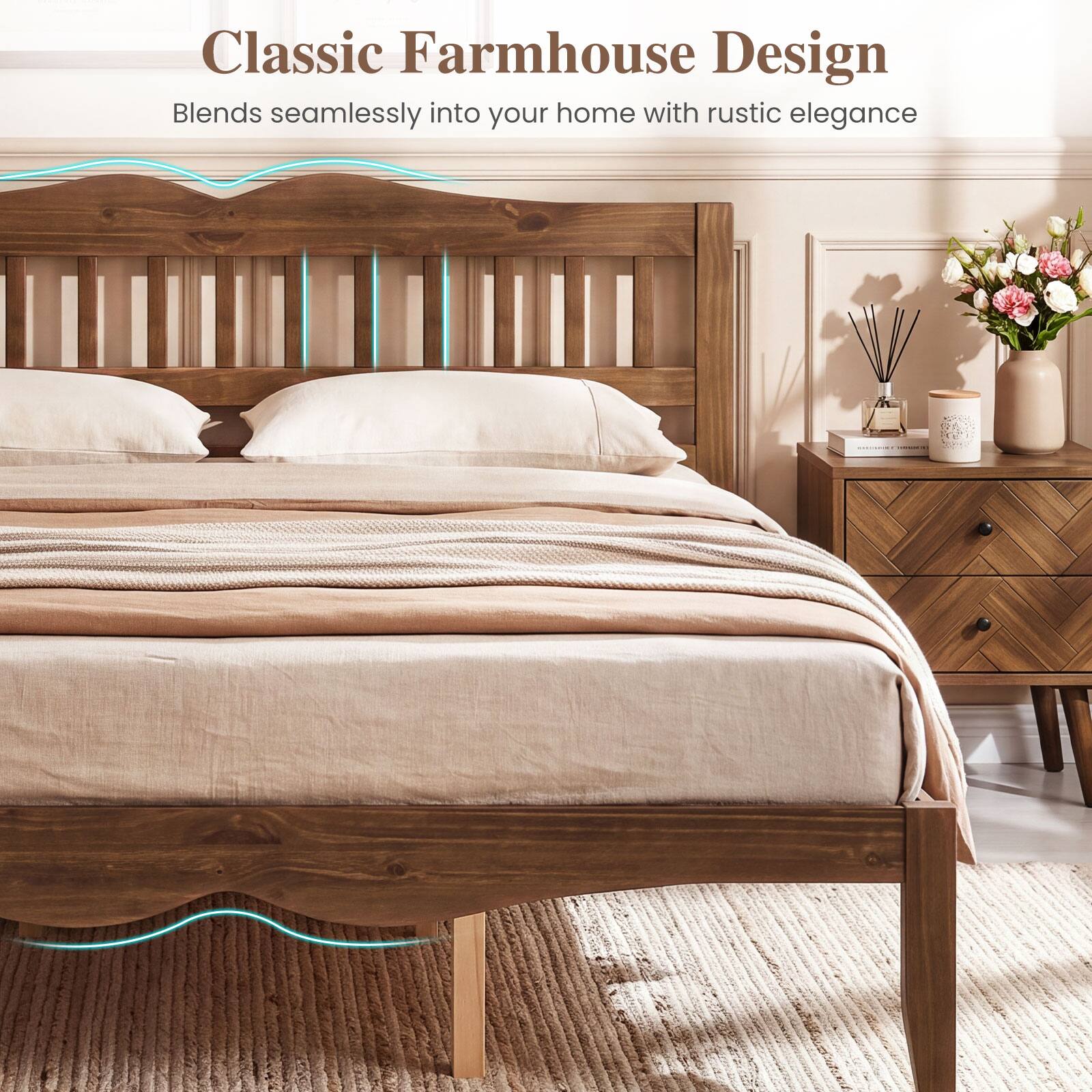 Classic Farmhouse Design  
Blends seamlessly into your home with rustic elegance