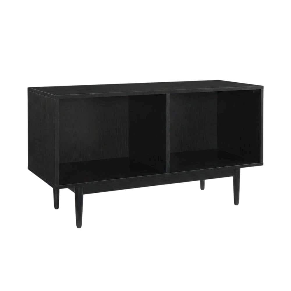 FurniFact - Record Player Stand with Vinyl Storage Shelves - Black