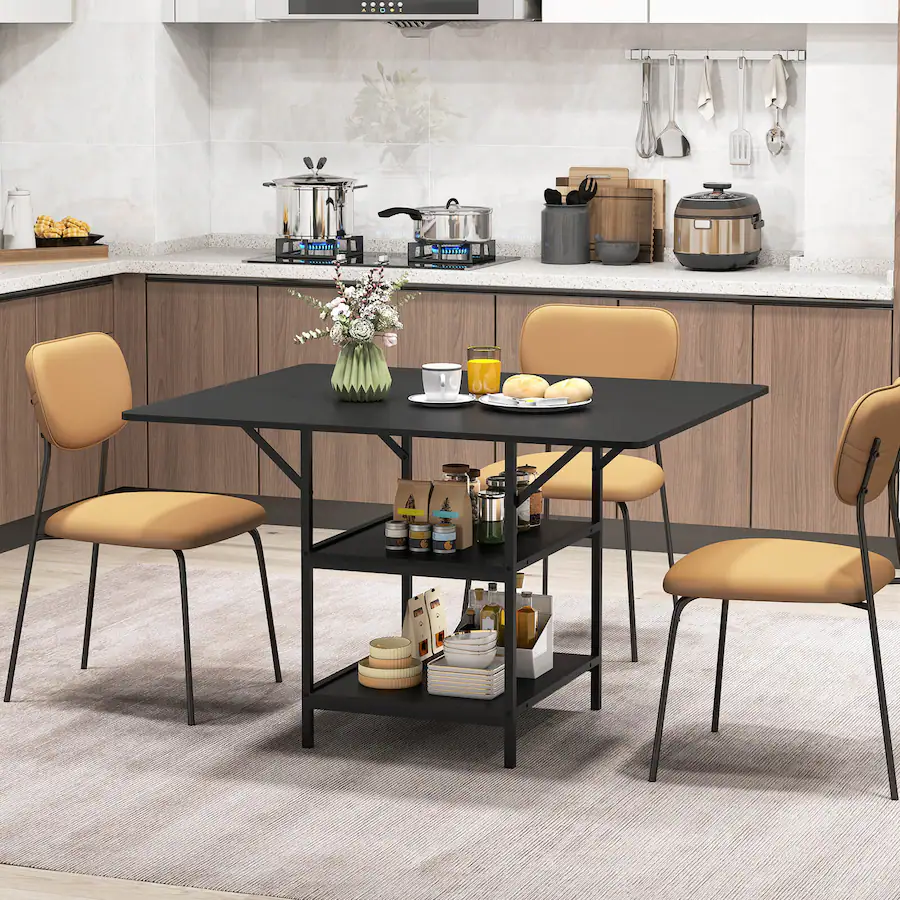 Costway Dining Table for 4 6People,47"Rectangular Kitchen Table with 2 ...