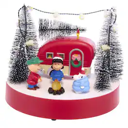 Kurt S Adler - REMOVE - Kurt S. Adler Peanuts Musical Camper Scene Table Decor 7 in. (Case of 6) - Multicolored