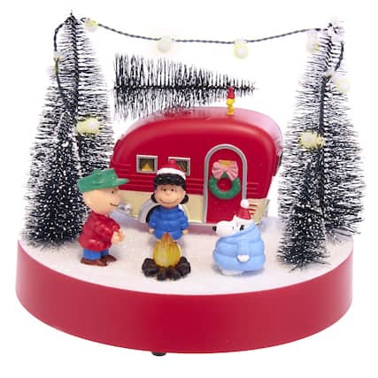 Front. Kurt S Adler - REMOVE - Kurt S. Adler Peanuts Musical Camper Scene Table Decor 7 in. (Case of 6) - Multicolored.