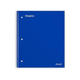 Staples - Premium Poly 5-Subject Notebook, 8.5" x 11", College Ruled, 200 Sheets - Blue