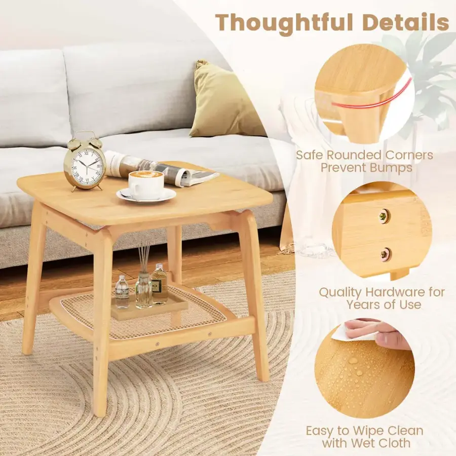 Thoughtful Details: Safe Rounded Corners Prevent Bumps, Quality Hardware for Years of Use, Easy to Wipe Clean with Wet Cloth.