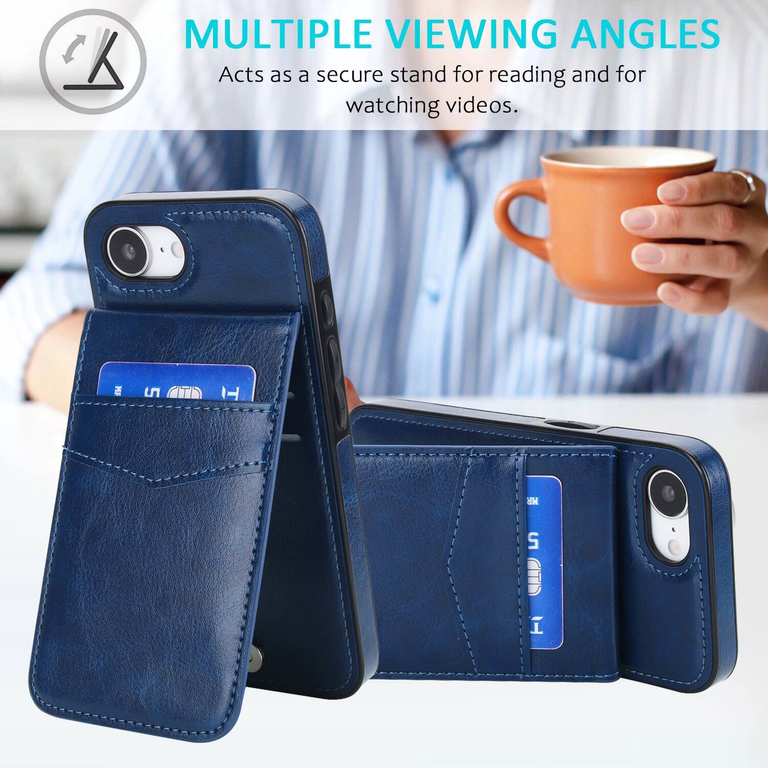 MULTIPLE VIEWING ANGLES  
Acts as a secure stand for reading and for watching videos.