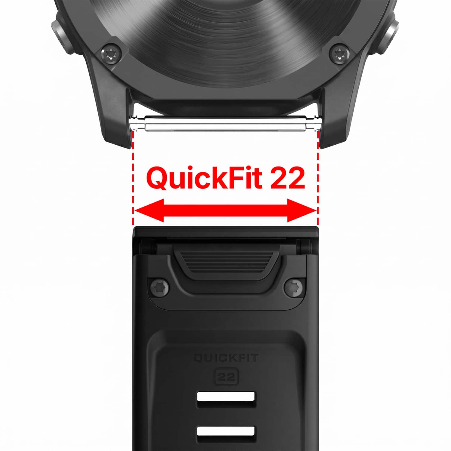 StrapsCo Vented Titanium Bracelet QuickFit 22 Metal Watch Band