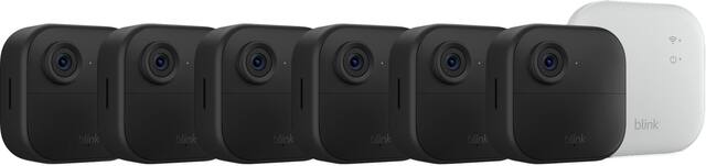 Blink - Outdoor 4 XR — Wireless security camera with extended range, up to 400 feet. Sync Module XR included — 6 Cameras - Black