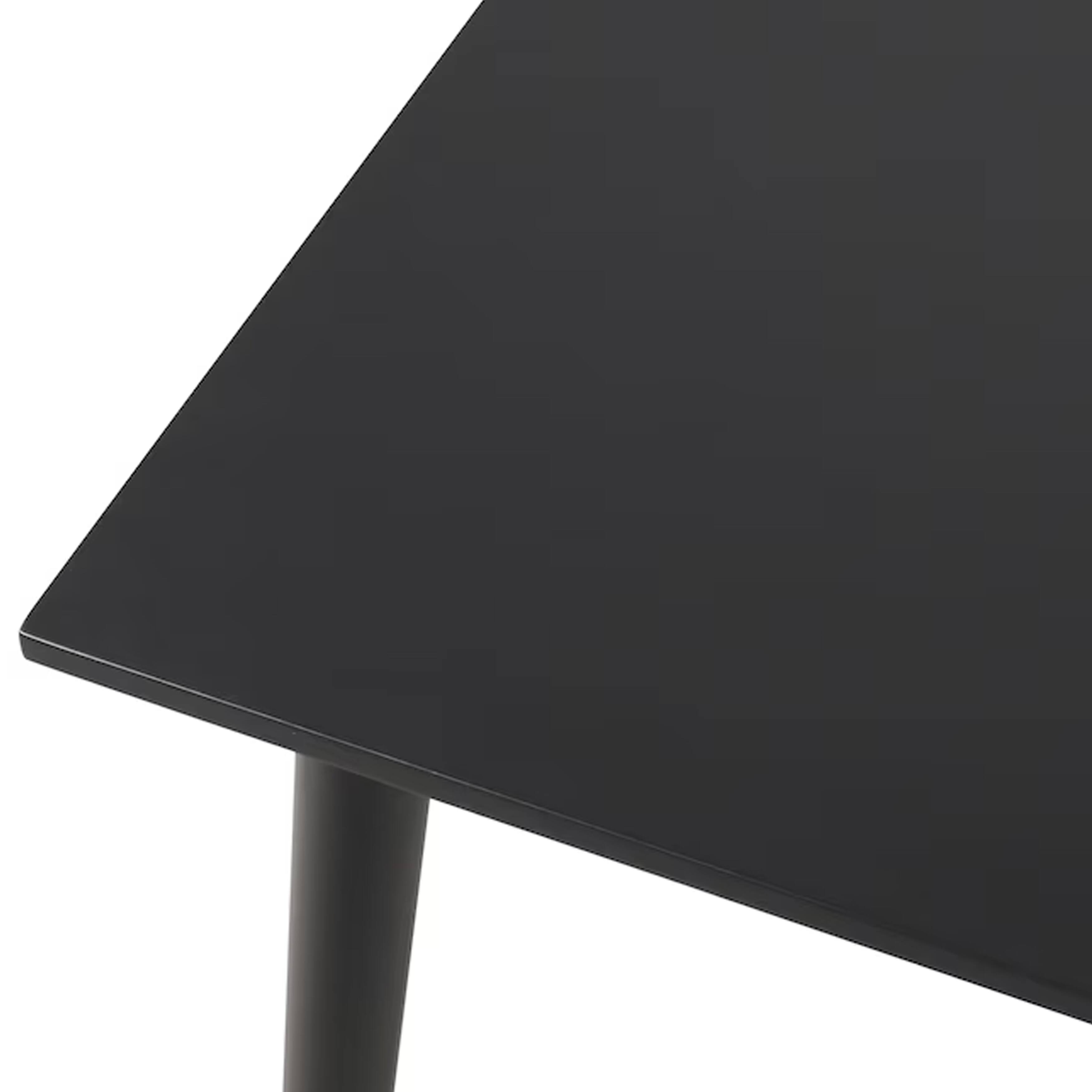Alt View 1. Manhattan Lane - Baylee Rectangular Dining Table, Straight Legs, 60 Inch Black Wood Top - Black.