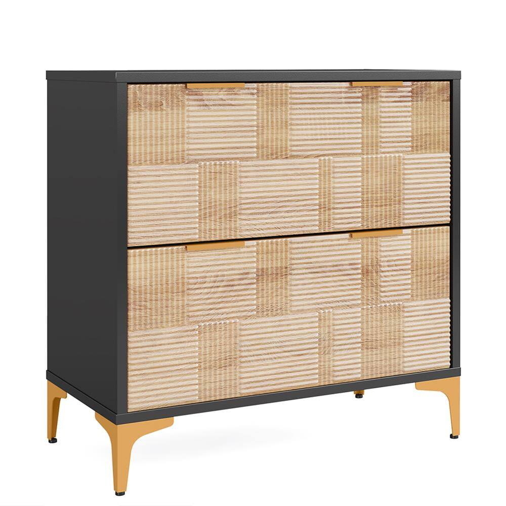 Back. Kadyn - Kadyn Filing Stroage Cabinets, 2-Drawer File Cabinet, Modern Filing Cabinet with Adjustable Hanging Bar,Brown - Brown.